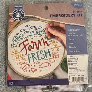 Rustic Farm Fresh Embroidery Kit - Multi